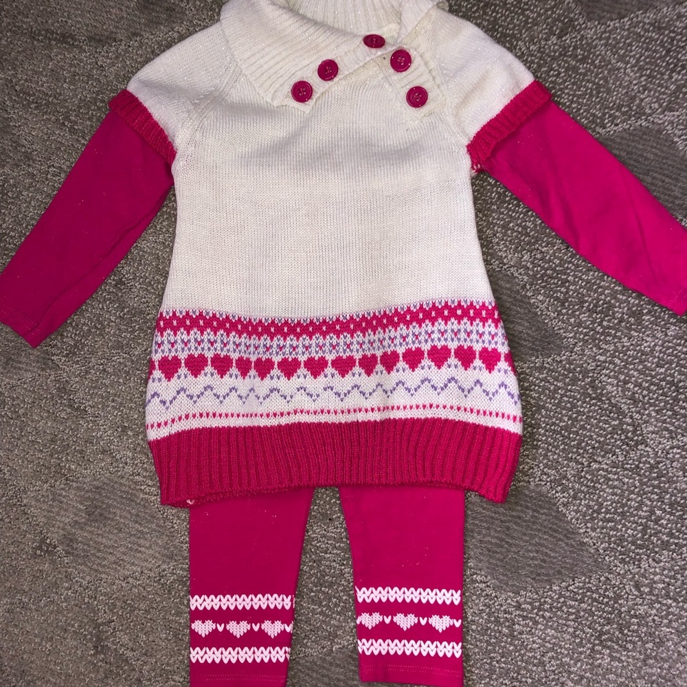 Girls sweater and leggings set 18-24m